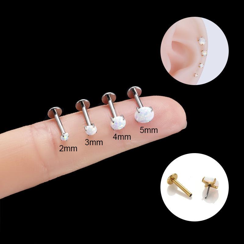 Wholesale Ear Cartilage Rings Studs Commute Round Pure Titanium Copper Inlay Gem for Elegant Look - ChicMeto