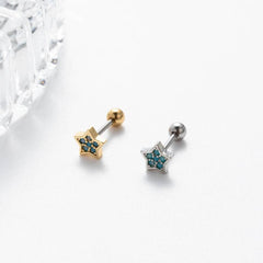 Wholesale Ear Cartilage Rings Studs Lady Sweet Star Heart Shape Flower Copper Inlay Zircon - ChicMeto