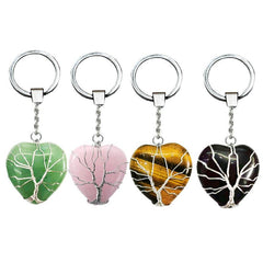 Wholesale Elegant Classic Style Heart Shape Natural Stone Bag Pendant Keychain - ChicMeto