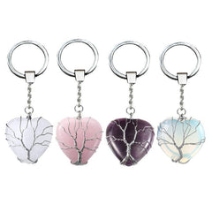 Wholesale Elegant Classic Style Heart Shape Natural Stone Bag Pendant Keychain - ChicMeto