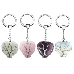 Wholesale Elegant Classic Style Heart Shape Natural Stone Bag Pendant Keychain - ChicMeto