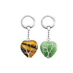 Wholesale Elegant Classic Style Heart Shape Natural Stone Bag Pendant Keychain - ChicMeto