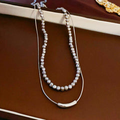 Wholesale Elegant Geometric Solid Color Imitation Pearl Copper Plated Women's Necklace - ChicMeto