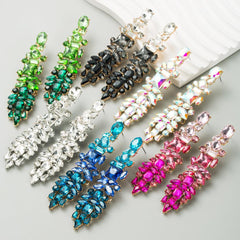 Wholesale Elegant Luxurious Irregular Inlay Zinc Alloy Artificial Diamond Drop Earrings - ChicMeto