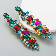 Wholesale Elegant Luxurious Irregular Inlay Zinc Alloy Artificial Diamond Drop Earrings - ChicMeto