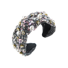 Wholesale Elegant Luxurious Pearl Cloth Inlay Rhinestones Hair Band - ChicMeto