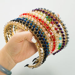 Wholesale Elegant Luxurious Solid Color Alloy Plating Inlay Crystal Hair Band - ChicMeto