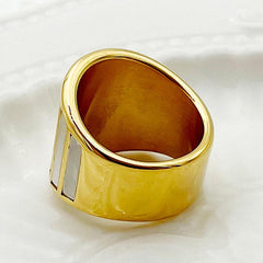 Wholesale Elegant Retro Simple Style Geometric Stainless Steel Rings Gold Plated - ChicMeto