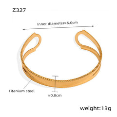 Wholesale Elegant Simple Geometric Titanium Steel Bangle 18K Gold Plated - ChicMeto