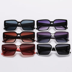 Wholesale Elegant Simple Style Color Block PC Square Full Frame Women's Sunglasses - ChicMeto