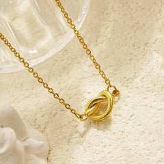 Wholesale Elegant Simple Style Geometric Stainless Steel Plating 18K Gold Plated Necklace - ChicMeto