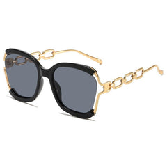 Wholesale Elegant Solid Color PC Square Half Frame Women's Sunglasses - ChicMeto