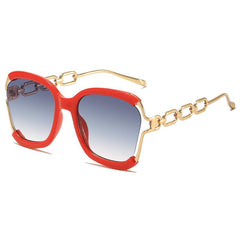 Wholesale Elegant Solid Color PC Square Half Frame Women's Sunglasses - ChicMeto