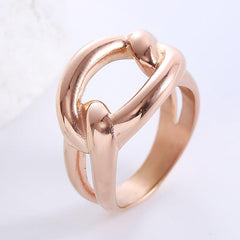 Wholesale Elegant Stainless Steel Rings Solid Color 18K Gold Rose Gold Plated - ChicMeto