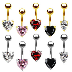 Wholesale Elegant Tropical Heart Shape Plating Inlay Stainless Steel Copper Zircon White Gold Plated Gold Plated Eyebrow Nails Ear Studs - ChicMeto