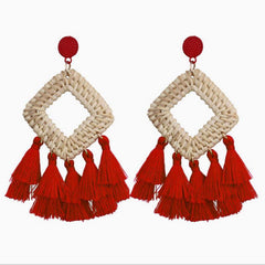 Wholesale Ethnic Geometric Rhombus Alloy Drop Earrings Plating Style - ChicMeto