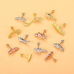 Wholesale Ethnic Style Star Metal Plating Zircon Ear Studs - ChicMeto