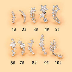 Wholesale Ethnic Style Star Metal Plating Zircon Ear Studs - ChicMeto