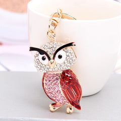 Wholesale Exaggerated Artistic Owl Alloy Keychain | Rhinestone Inlay, Unisex Bag Pendant - ChicMeto