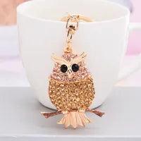 Wholesale Exaggerated Artistic Owl Alloy Keychain | Rhinestone Inlay, Unisex Bag Pendant - ChicMeto