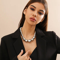 Wholesale Exaggerated Streetwear Geometric CCB Beaded Women's Necklace - ChicMeto