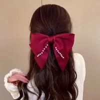 Wholesale Fashion Bow Knot Cloth Pearl Hair Clip 1 Piece - ChicMeto