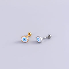 Wholesale Fashion Devil's Eye Flower Metal Inlaid Zircon Ear Studs - ChicMeto