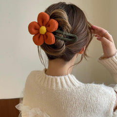 Wholesale Fashion Flower Plush Hair Clip 1 Piece - ChicMeto