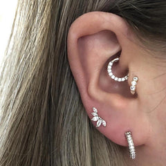 Wholesale Fashion Geometric Plating Sterling Silver Zircon Ear Studs - ChicMeto