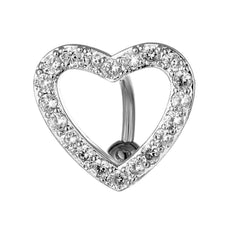 Wholesale Fashion Heart Shape Copper Inlaid Zircon Unisex Belly Ring 1 Piece - ChicMeto