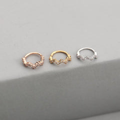 Wholesale Fashion Round Steel Inlay Zircon Women's Hoop Earrings 1 Piece - ChicMeto