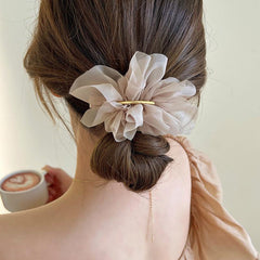 Wholesale Fashion Solid Color Silk Yarn Pleated Hair Clip 1 Piece - ChicMeto