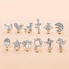 Wholesale Fashion Star Metal Plating Zircon Nose Studs 1 Piece - ChicMeto