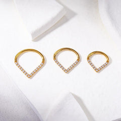 Wholesale Fashion Water Droplets Pure Titanium Inlay Zircon Ear Cartilage Rings & Studs - ChicMeto