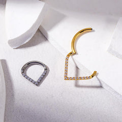 Wholesale Fashion Water Droplets Pure Titanium Inlay Zircon Ear Cartilage Rings & Studs - ChicMeto