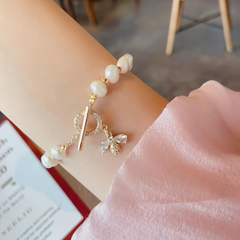 Wholesale Freshwater Pearl Bracelet Elegant Hand Jewelry for Wedding Anniversary Mother's Day Gifts - ChicMeto