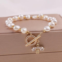 Wholesale Freshwater Pearl Bracelet Elegant Hand Jewelry for Wedding Anniversary Mother's Day Gifts - ChicMeto