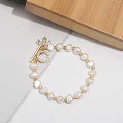 Wholesale Freshwater Pearl Bracelet Elegant Hand Jewelry for Wedding Anniversary Mother's Day Gifts - ChicMeto