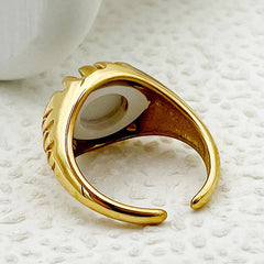 Wholesale Funny Novelty Commute Eye Stainless Steel Rings | Gold Plated - ChicMeto