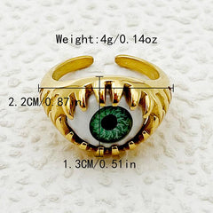 Wholesale Funny Novelty Commute Eye Stainless Steel Rings | Gold Plated - ChicMeto