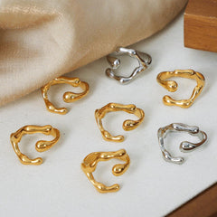 Wholesale Hip-hop Exaggerated Solid Color Titanium Steel Plating 18K Gold Plated Rings - ChicMeto