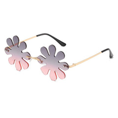 Wholesale Hip-hop Funny Flower PC Special-shaped Mirror Frameless Women Sunglasses - ChicMeto