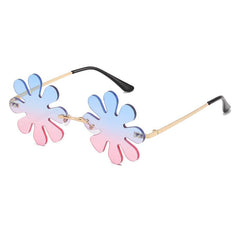 Wholesale Hip-hop Funny Flower PC Special-shaped Mirror Frameless Women Sunglasses - ChicMeto