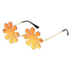 Wholesale Hip-hop Funny Flower PC Special-shaped Mirror Frameless Women Sunglasses - ChicMeto