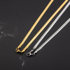 Wholesale Hip-hop Simple Style Solid Color Stainless Steel Polishing Plating 18K Gold Plated Necklace - ChicMeto