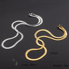 Wholesale Hip-hop Simple Style Solid Color Stainless Steel Polishing Plating 18K Gold Plated Necklace - ChicMeto