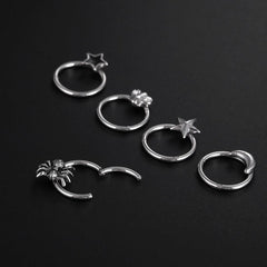 Wholesale Hip-Hop Star Titanium Steel Polishing Nose Ring - ChicMeto