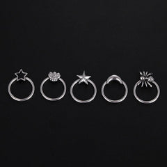 Wholesale Hip-Hop Star Titanium Steel Polishing Nose Ring - ChicMeto