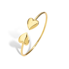 Wholesale IG Style Casual Heart Shape Copper 18K Gold Plated Bangles in Bulk - ChicMeto