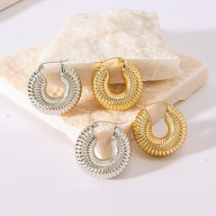 Wholesale IG Style Geometric Stainless Steel 18K Gold Plated Earrings for Trendy Women - ChicMeto